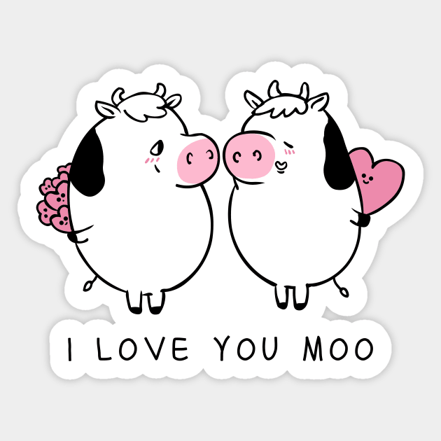 I Love You Moo Sticker by huebucket